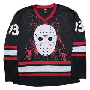 Friday The 13th Hockey Jersey Mens‎ XL Black Horror Jason Voorhees #13 Halloween